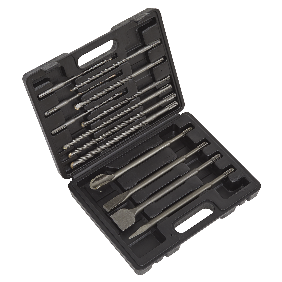 Sealey 13pc SDS Plus Drill Bit & Chisel Set Professional Quality Steel Case