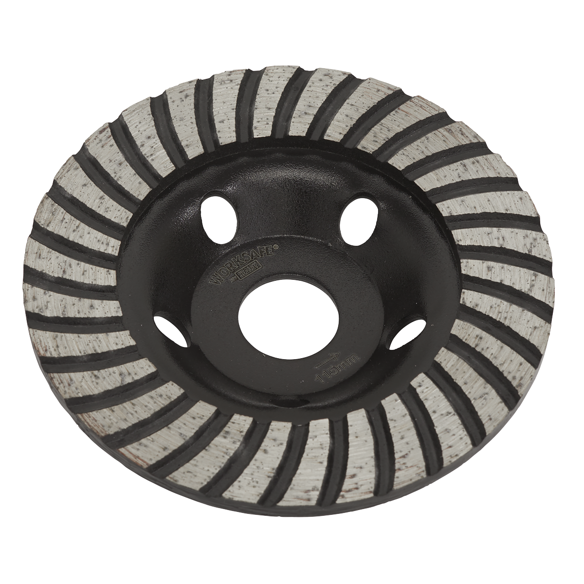 Sealey Turbo Row Concrete Grinding Head 115mm Durable Sintered Segments