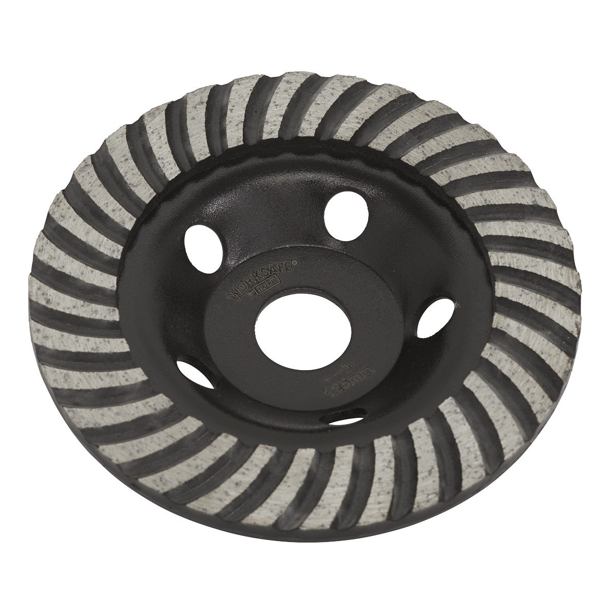 Sealey Turbo Row Concrete Grinding Head 125mm Durable Sintered Model WDRTCUP125