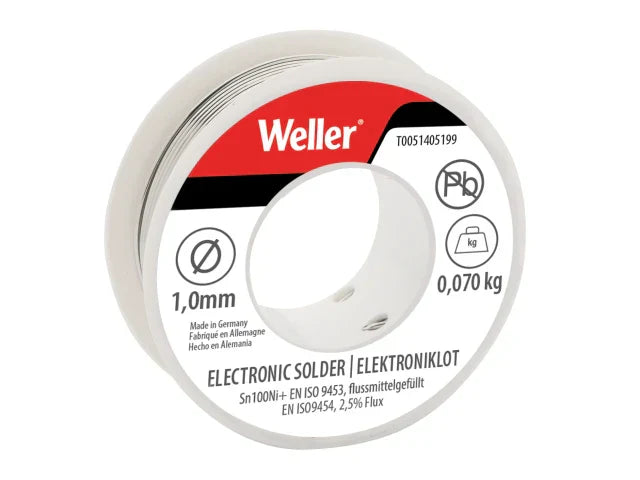 Weller Lead-Free Solder Sn100Ni 1mm 70g for Semi-Professional Soldering