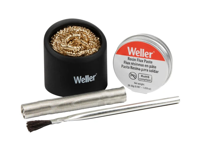 Weller WCACCK2 Soldering Accessory Kit with Flux Paste, Lead-Free Solder, Brush