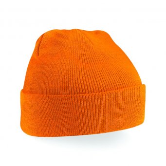 Beeswift Orange Winter Hat Double Layer Knit Cuffed Soft Touch Acrylic