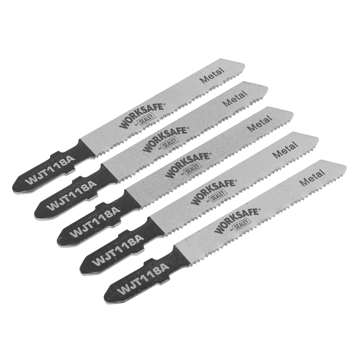 Sealey Jigsaw Blades for Metal 55mm 21tpi Pack of 5 HSS Wavy Teeth
