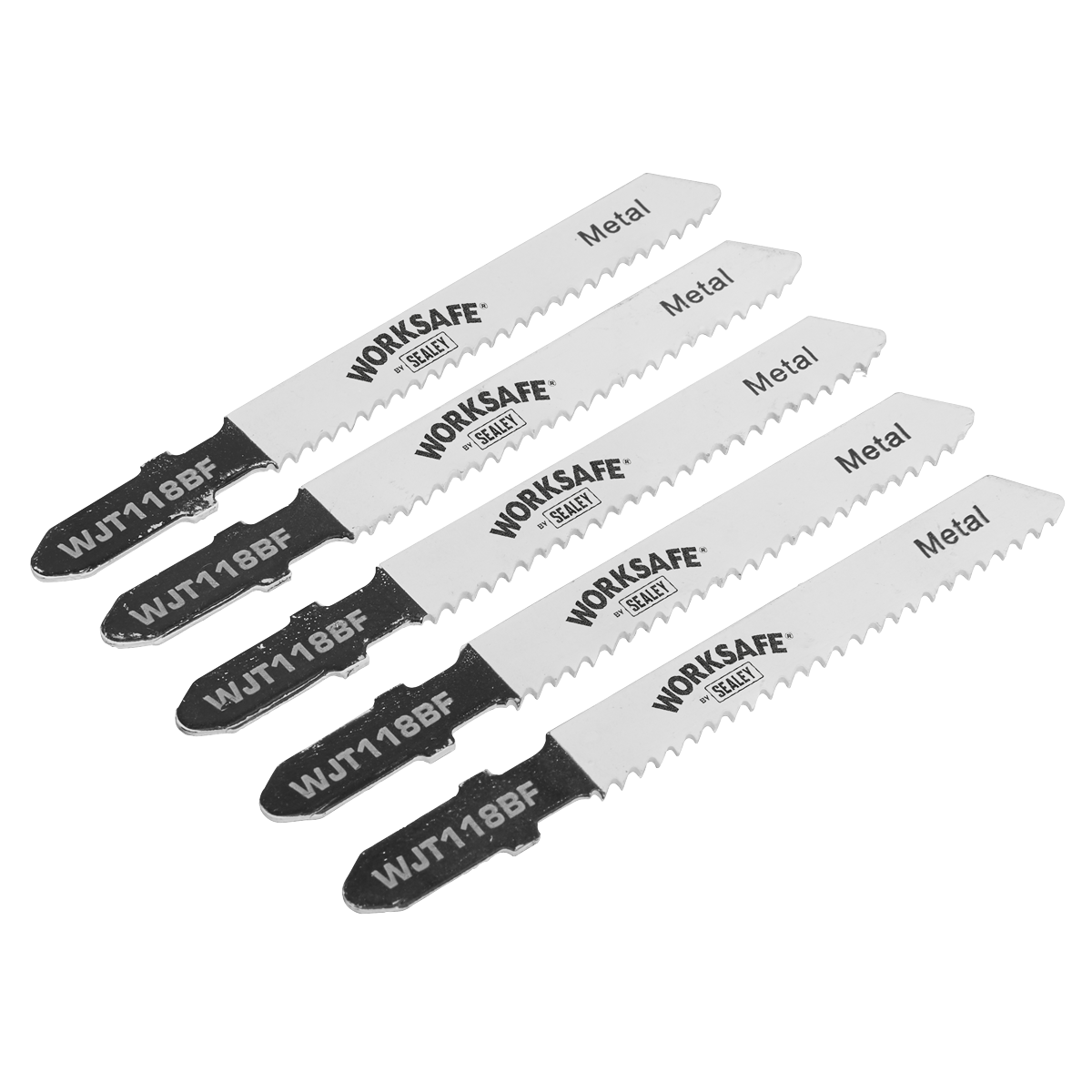 Sealey Jigsaw Blade Metal 55mm 12tpi Bi-Metal Pack of 5 WJT118BF
