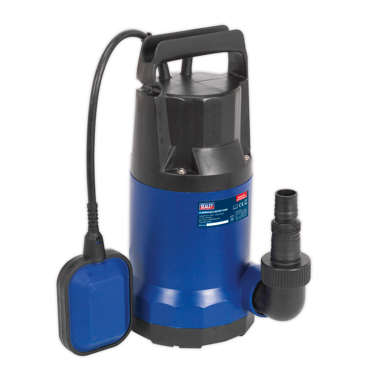 Sealey Submersible Water Pump 208L/min Automatic 230V for Clean Water Drainage