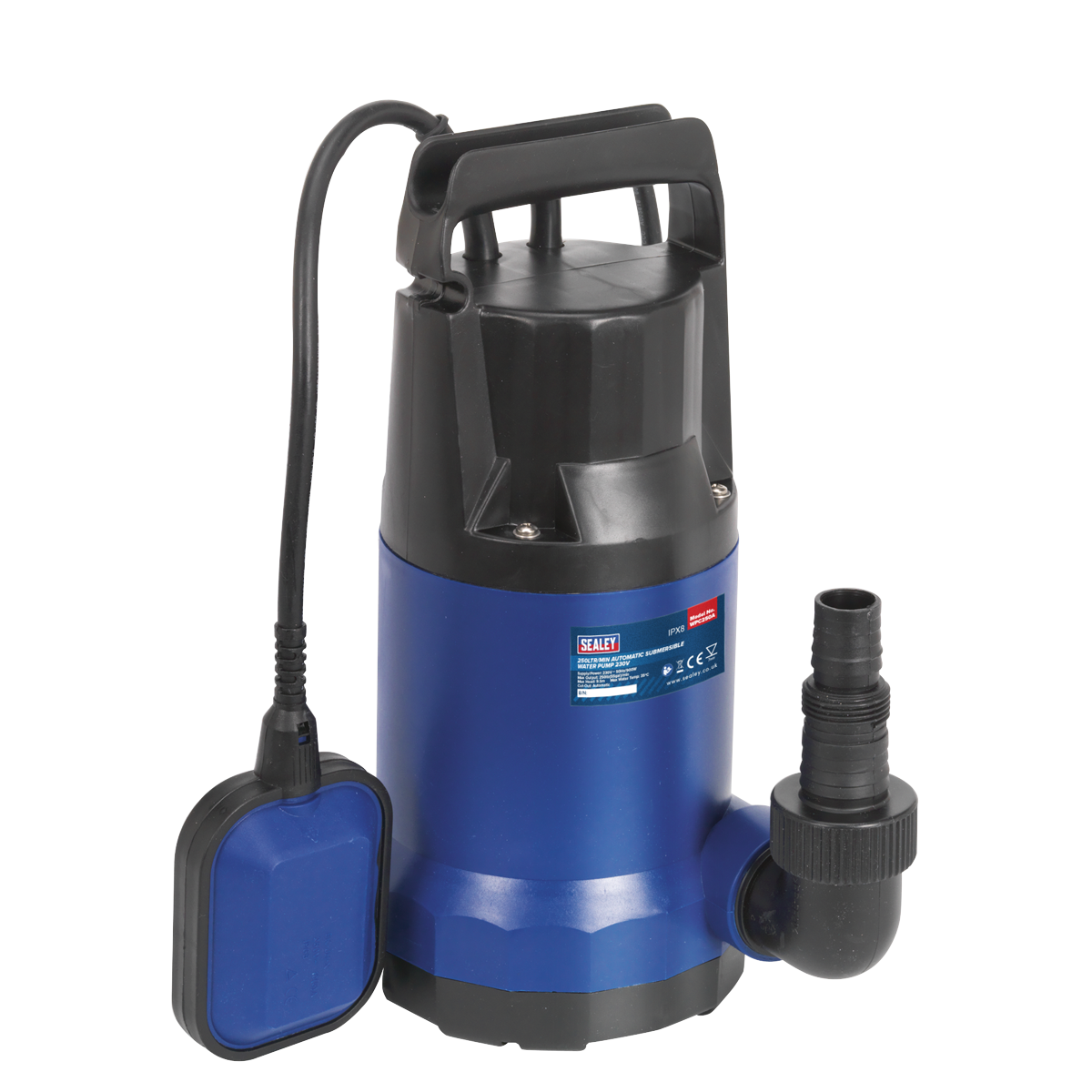 Sealey WPC250A Submersible Water Pump 250L/min Automatic 230V Clean Water