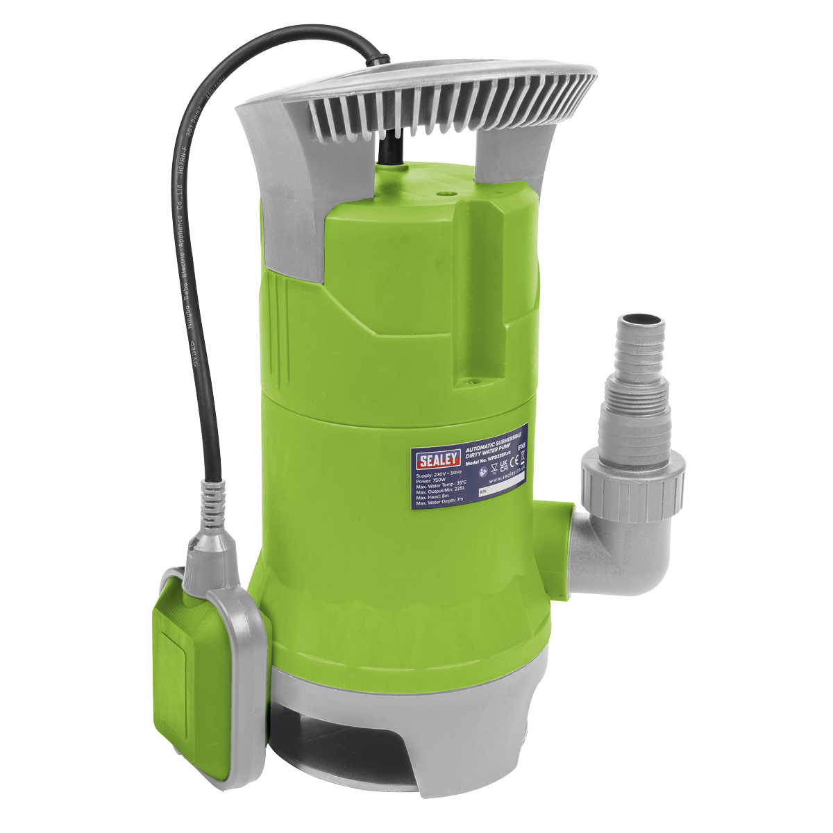 Sealey WPD235P Submersible Dirty Water Pump 225L/min Automatic 230V