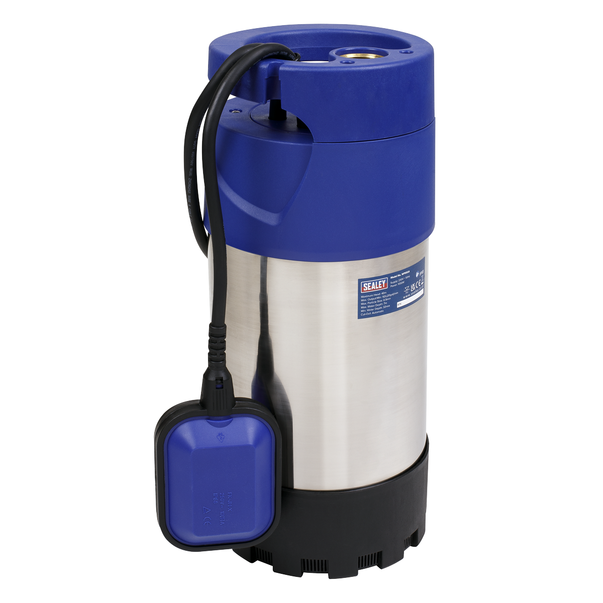 Sealey Submersible Stainless Steel Water Pump 92L/min 40m Head Automatic