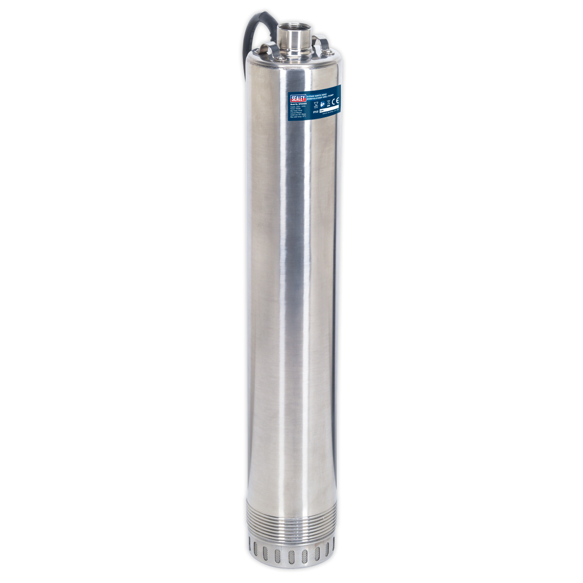 Sealey 9-Stage Borehole Deep Well Pump 55m Head 230V Stainless Steel 93L/min