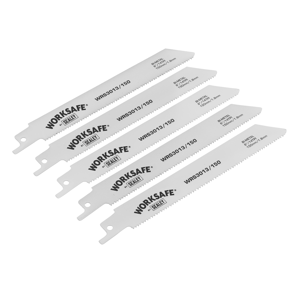 Sealey Reciprocating Saw Blades 150mm 14tpi Pack of 5 for Metal Cutting