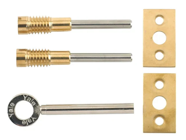 Yale 8013 Dual Screw Window Locks Brass Finish Pack of 2 with Key