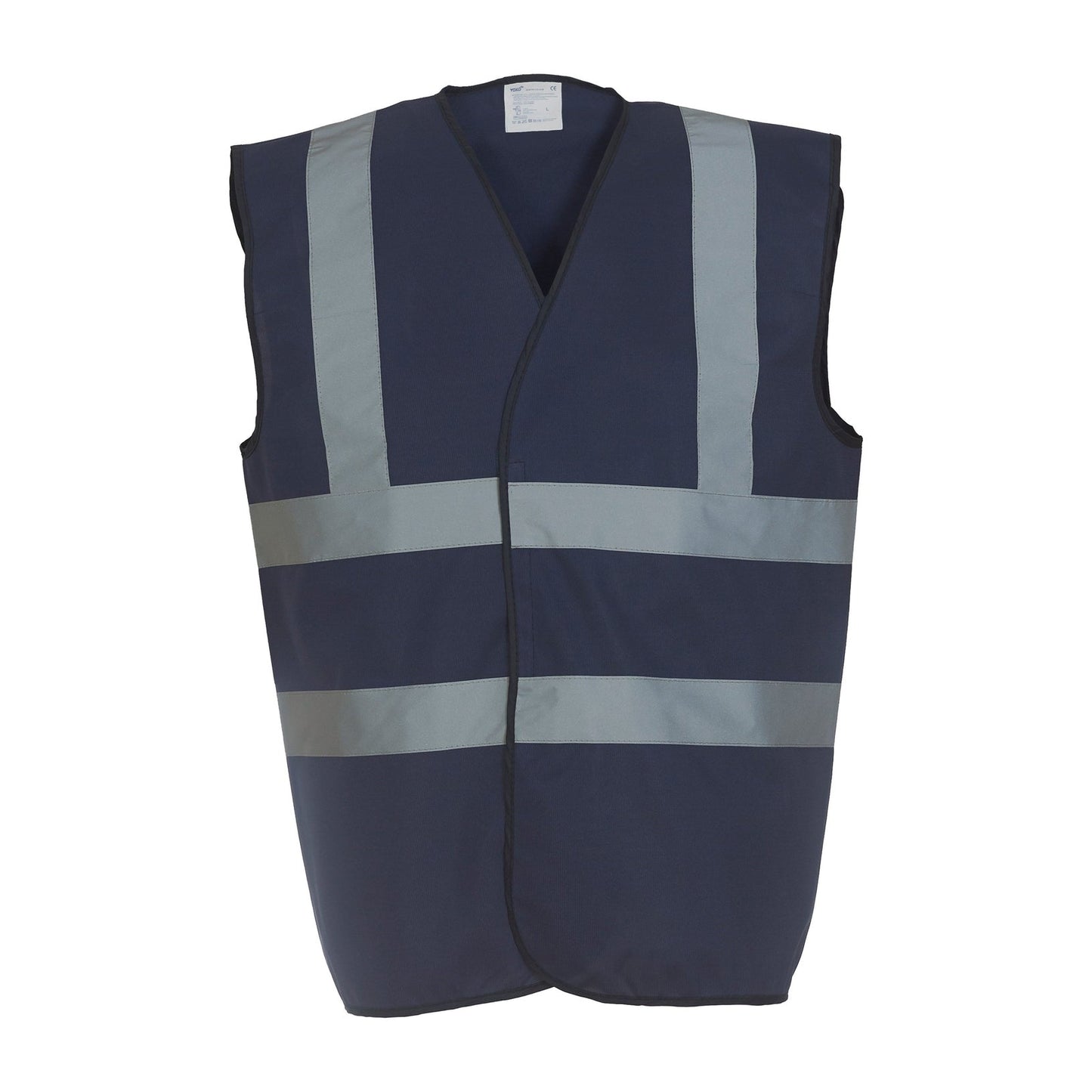 Yoko Hi-Vis 2-Band Waistcoat Navy EN ISO20471 Class 1 Reflective Safety Vest