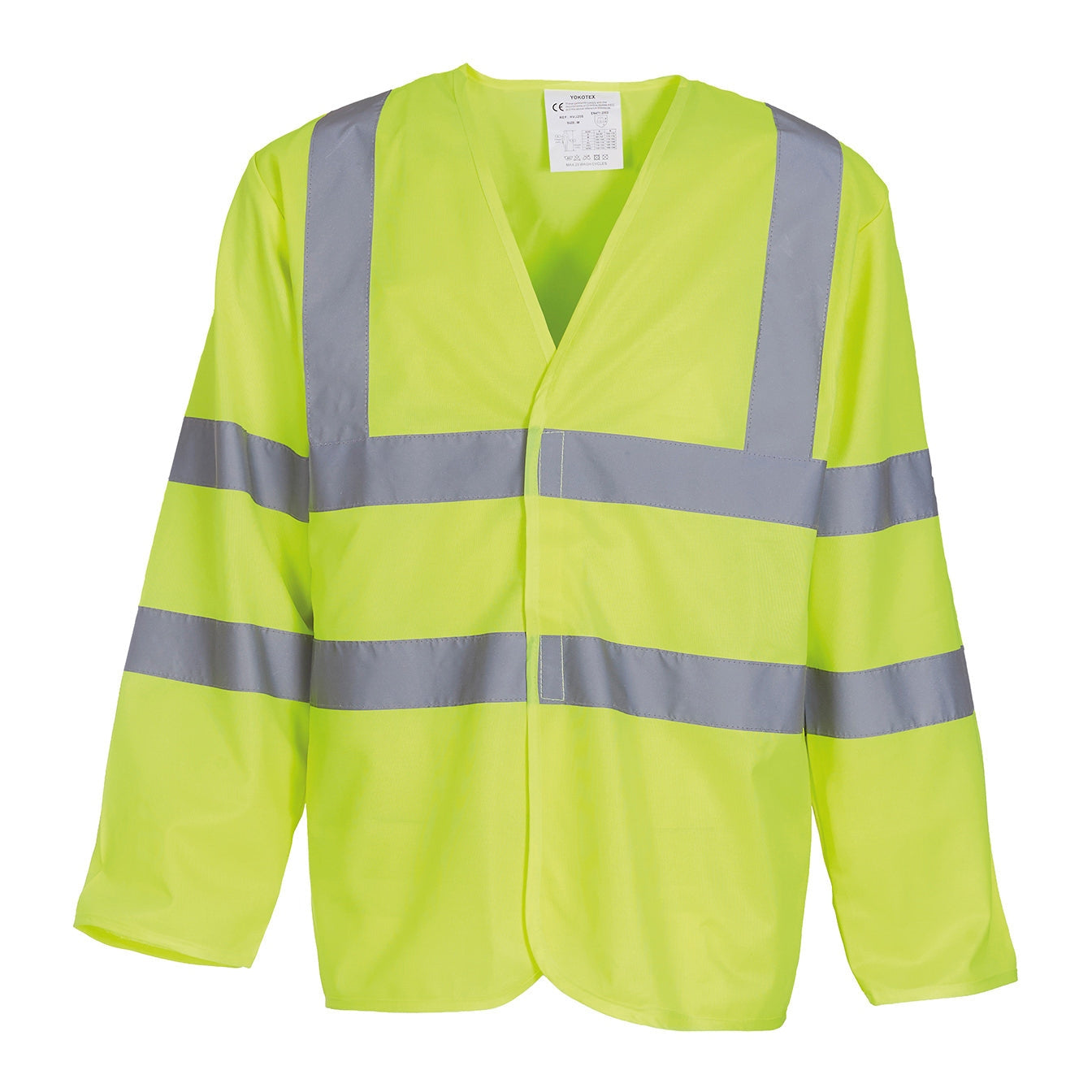 Yoko Hi-Vis Long Sleeve Waistcoat EN ISO20471 Class 3 Reflective Safety Vest