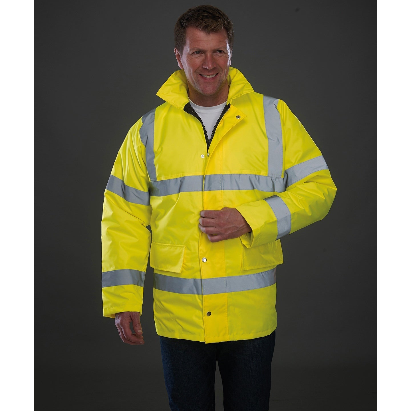 Yoko Hi-Vis Motorway Jacket Waterproof Windproof EN ISO20471 Class 3 Orange