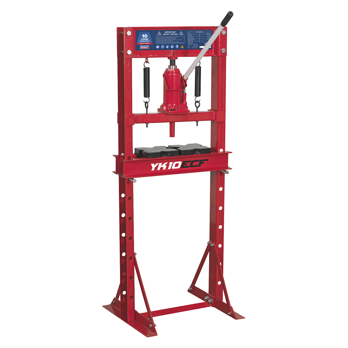 Sealey 10 Tonne Hydraulic Press Economy Floor Model YK10ECF with Table Plates