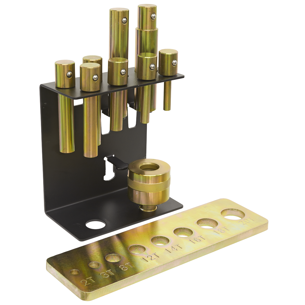 Sealey 8pc Press Pin Set 2-20 Tonne Capacity with Mountable Bracket YKPP8
