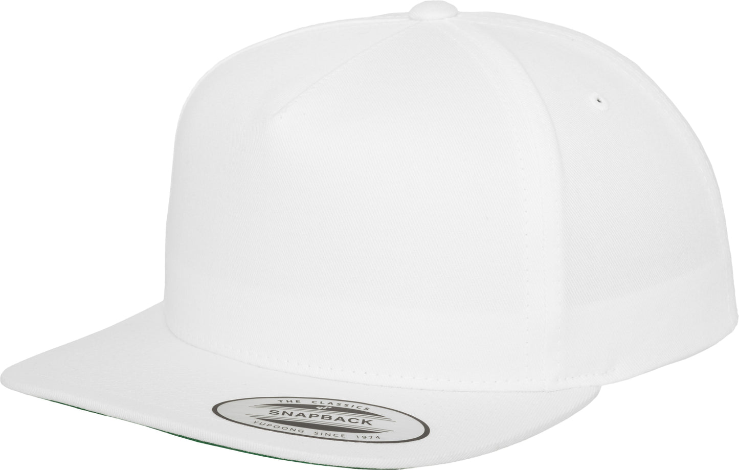 Flexfit Yupoong Classic 5-Panel Snapback Hat Green Undervisor Cotton Twill
