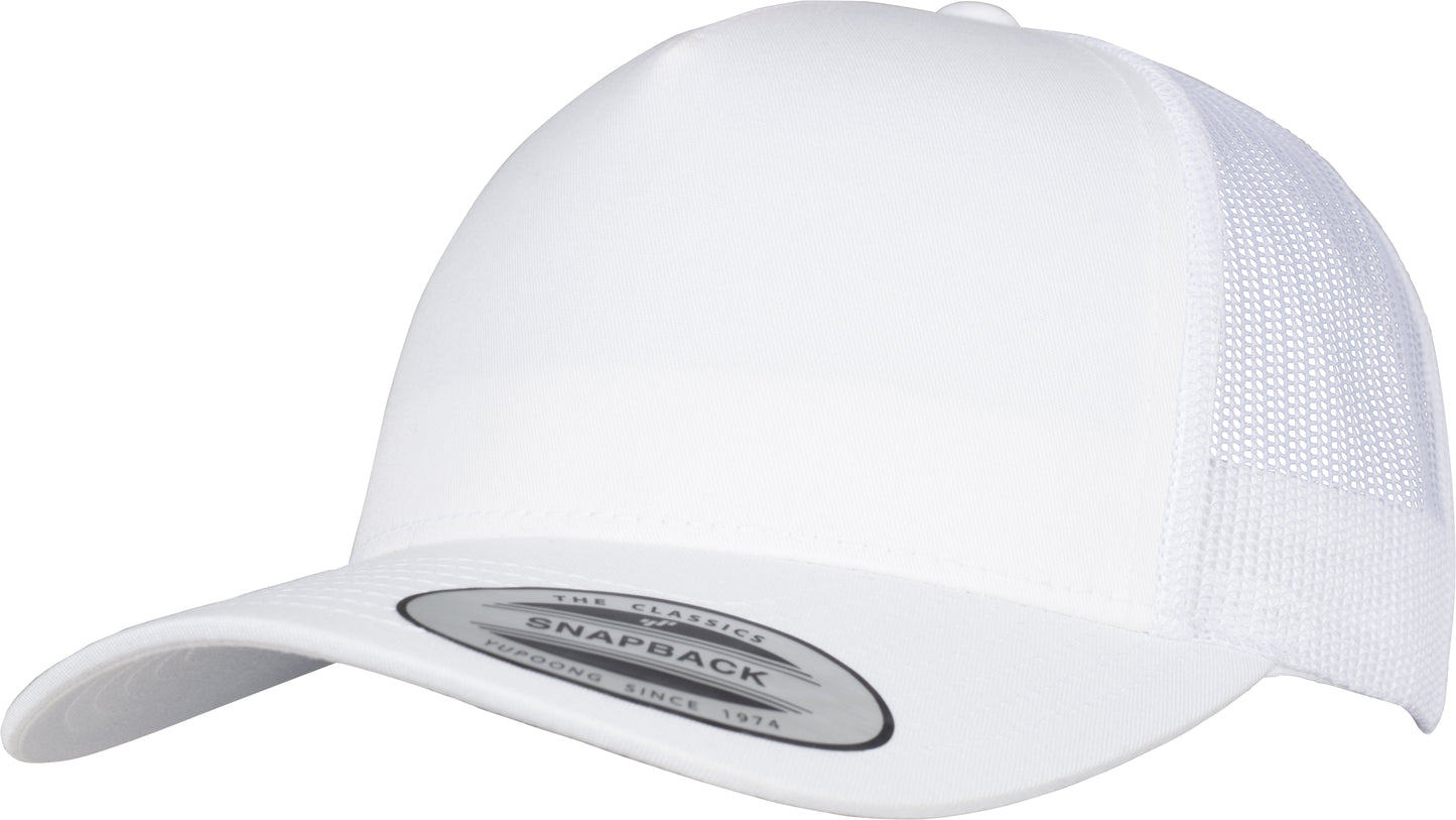 Flexfit Yupoong 5-Panel Retro Trucker Cap Sporty Mesh Back Cotton Twill