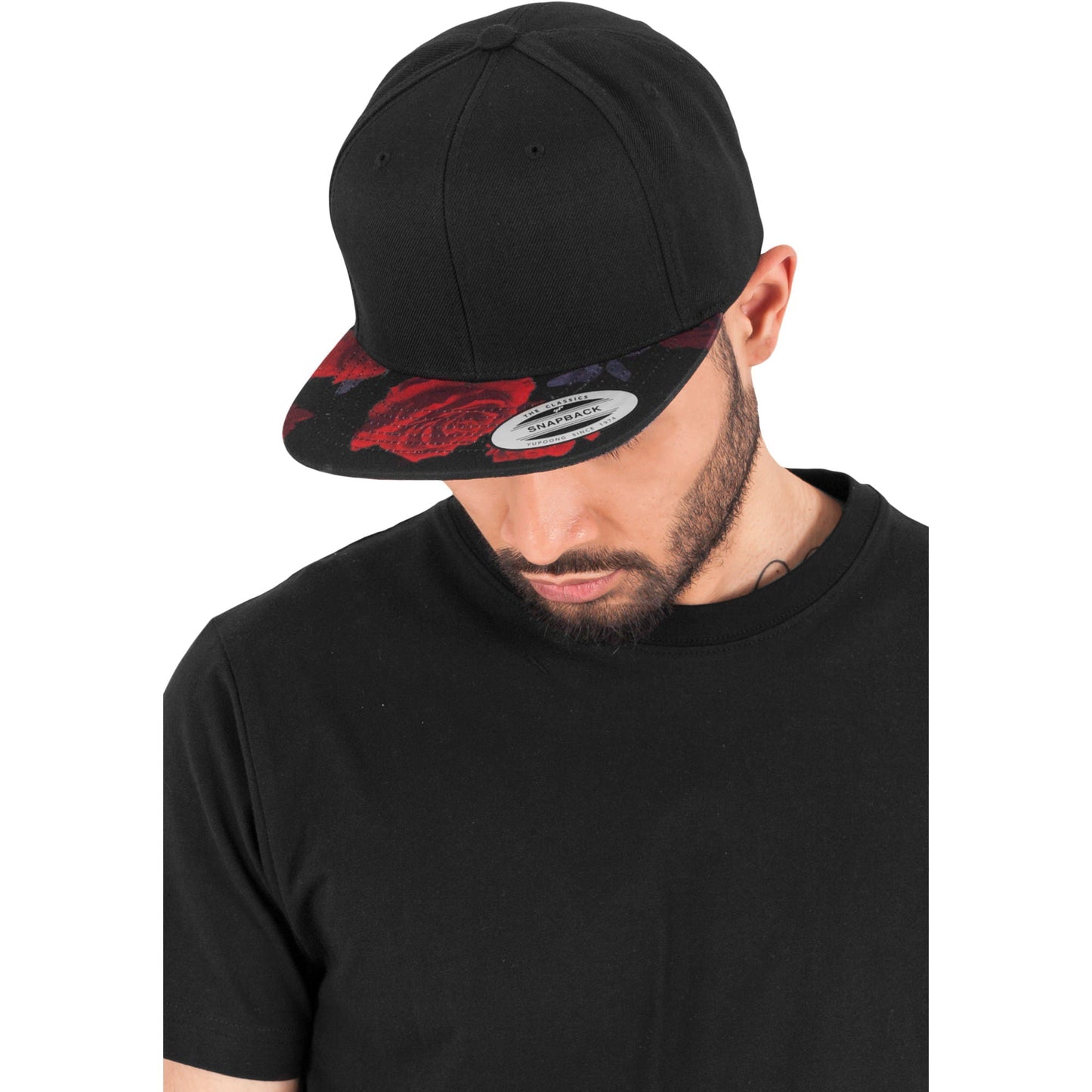 Flexfit Yupoong Roses Snapback Cap Classic Baseball Shape Reinforced Front