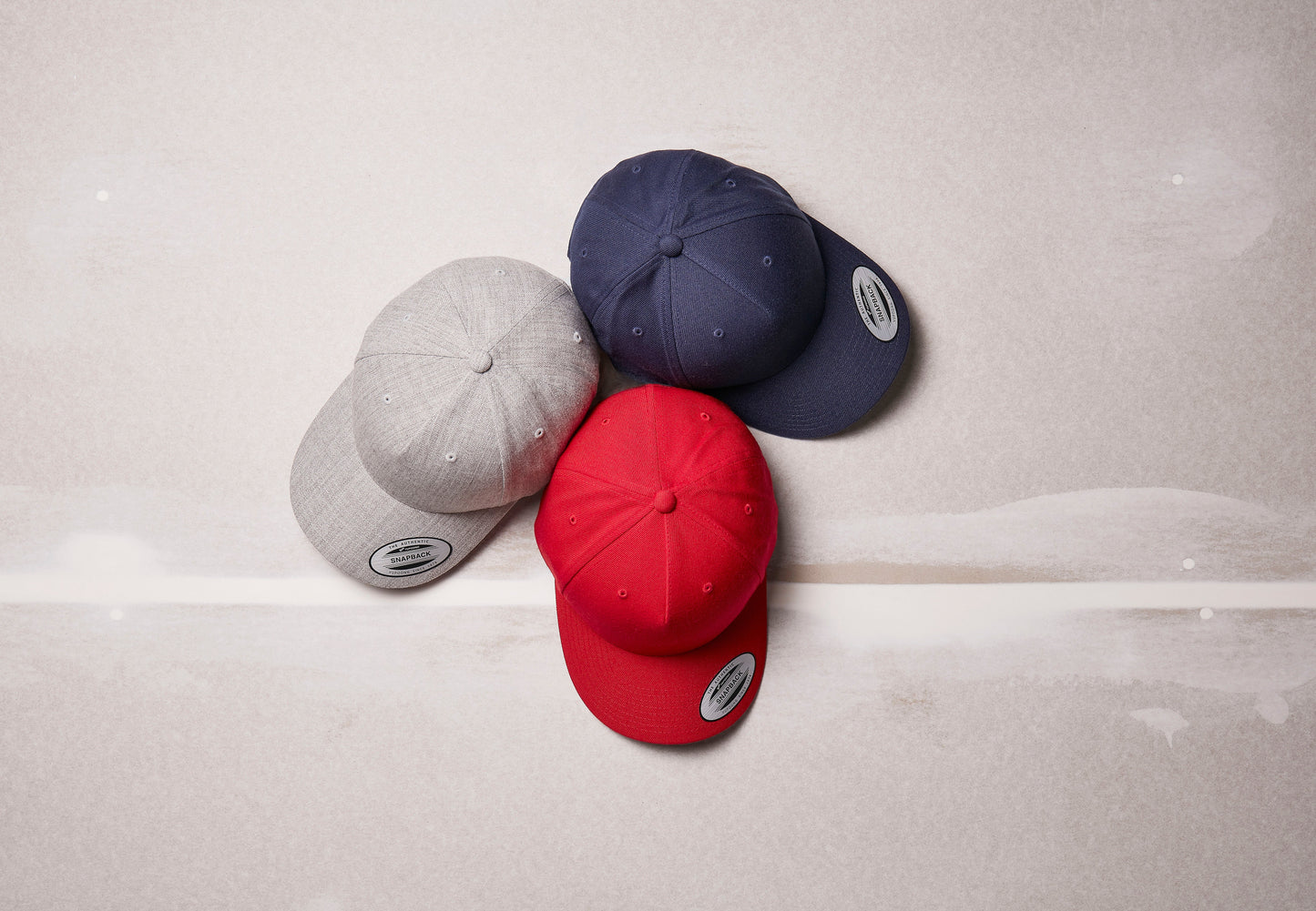 Flexfit Yupoong 5-Panel Snapback Cap Curved Visor Adjustable One Size Classic