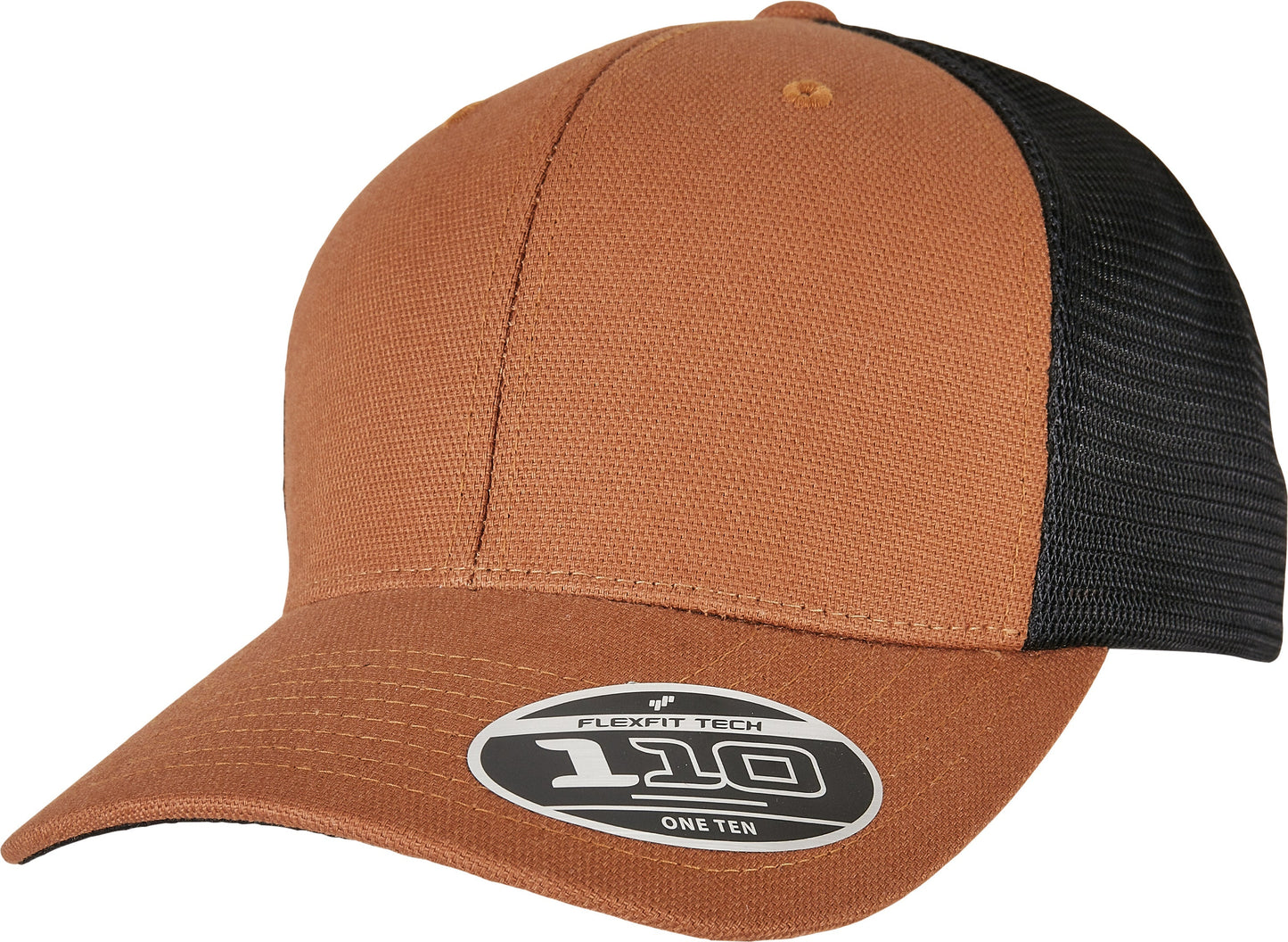 Flexfit Yupoong 110 Structured Canvas Trucker Cap Snapback One Size Black