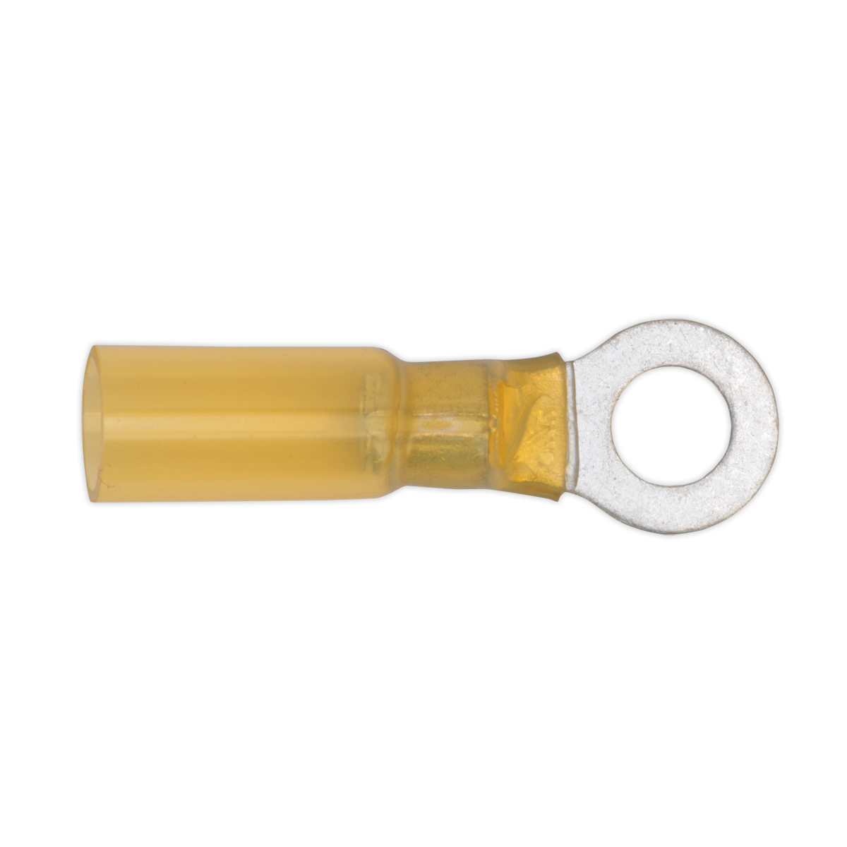 Sealey Yellow Heat Shrink Ring Terminal 6.4mm Pack of 25 for 12-10 AWG Cable