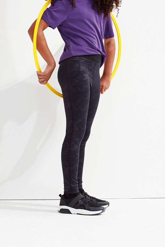 Kids TriDri Training Leggings Full Length Stretch Fabric Elastic Waistband