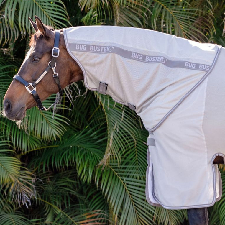 Horseware Ireland Amigo Bug Buster Hood #colour_silver-titanium-grey-ailver
