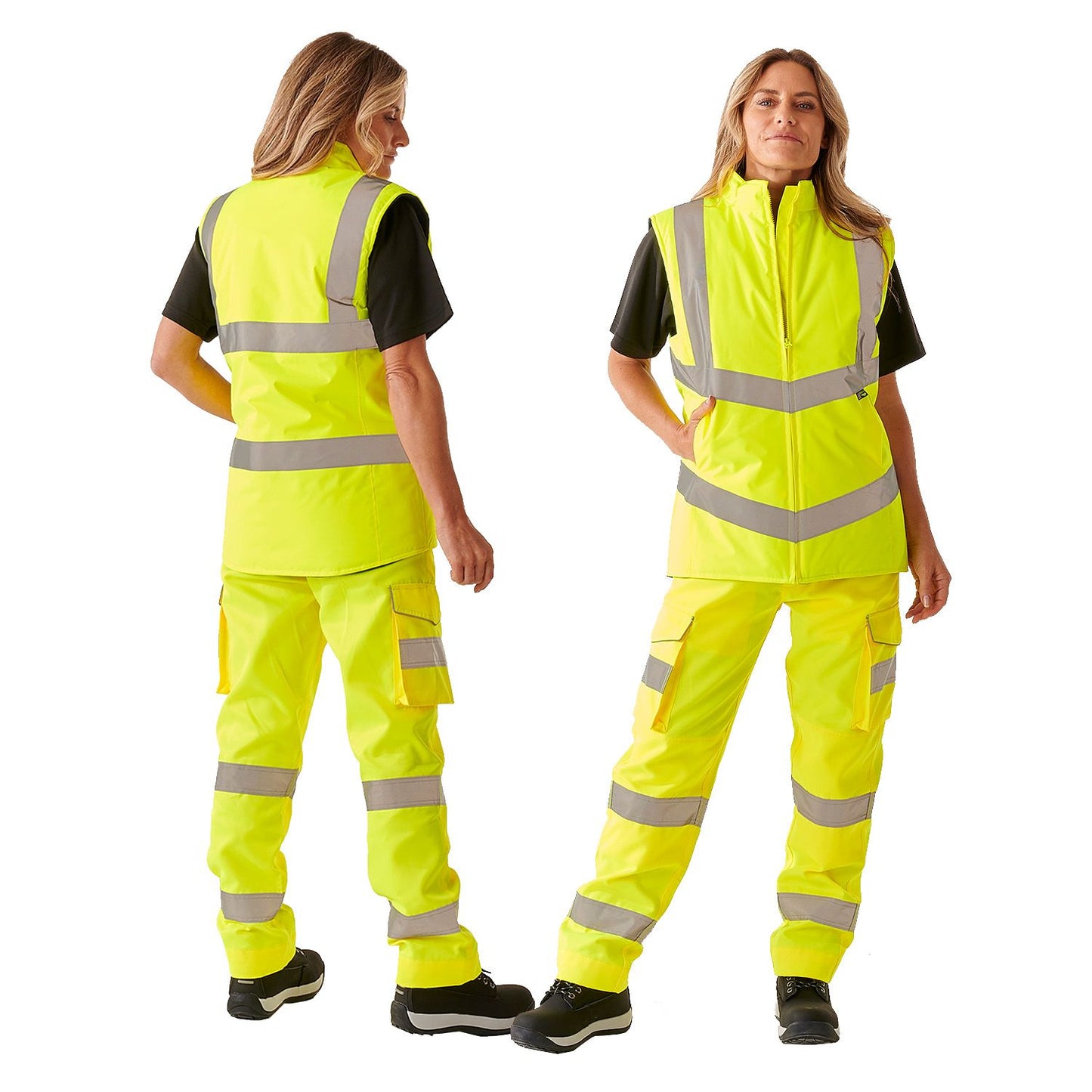 Supertouch Ladies Hi Vis Yellow Anjali Body Warmer Fleece Lined 300D Oxford