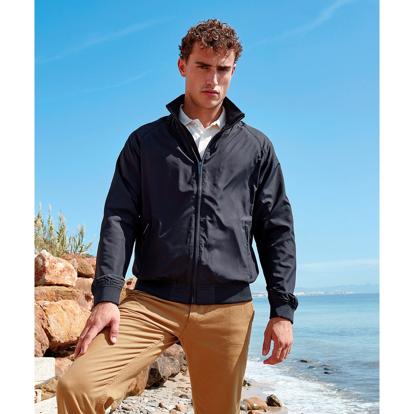 Asquith & Fox Men's Harrington Jacket Full Zip Classic Fit Lightweight 100% Poly
