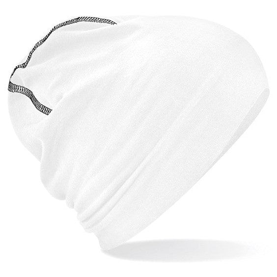 Beechfield Hemsedal Cotton Beanie Double Layer Knit TearAway Label Reach