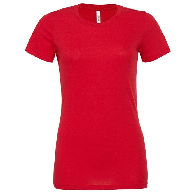 Bella Canvas Women's Relaxed Jersey Tee Red Short Sleeve Crew Neck S-2XL