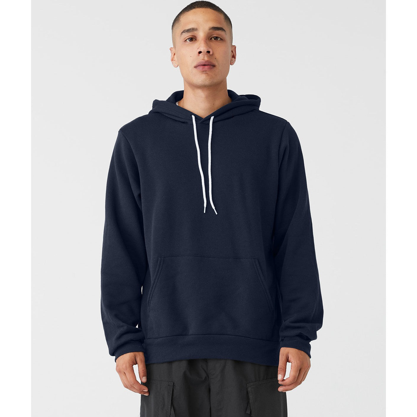 Bella Canvas Unisex Polycotton Fleece Pullover Hoodie Navy Relaxed Fit