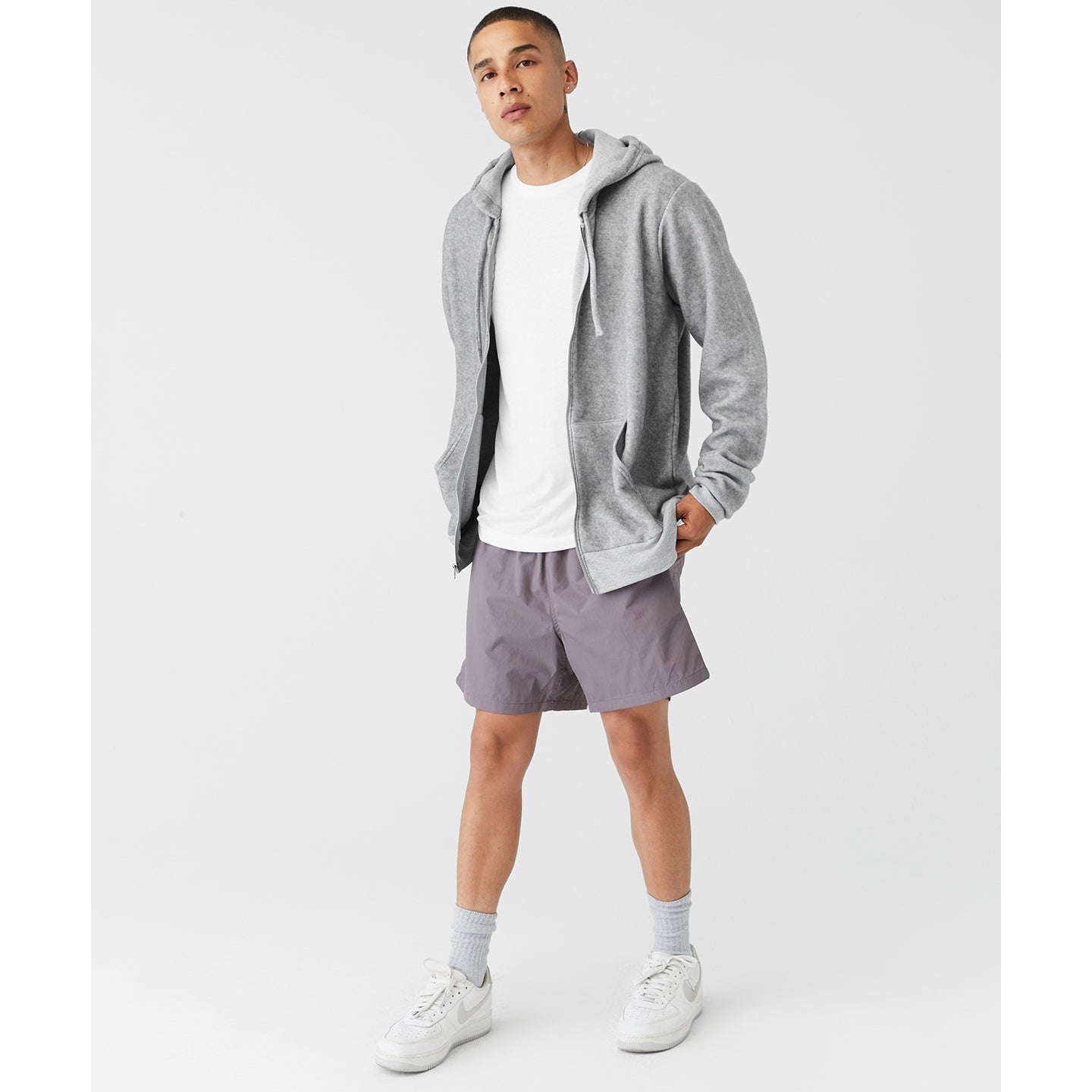 Bella Canvas Unisex Sueded Fleece Full-Zip Hoodie Soft Cozy Layering Essential