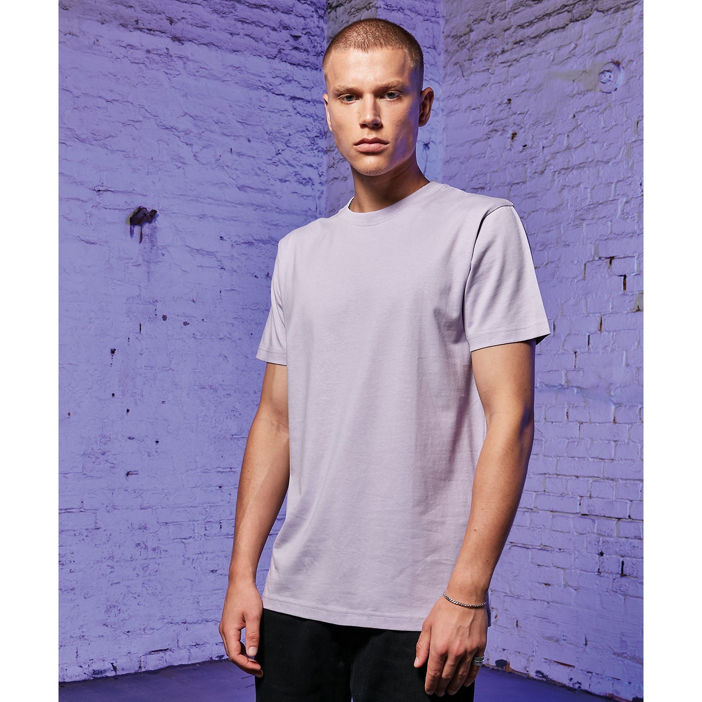 Build Your Brand Lilac T-Shirt Round Neck Soft Cotton Casual Basic S-5XL