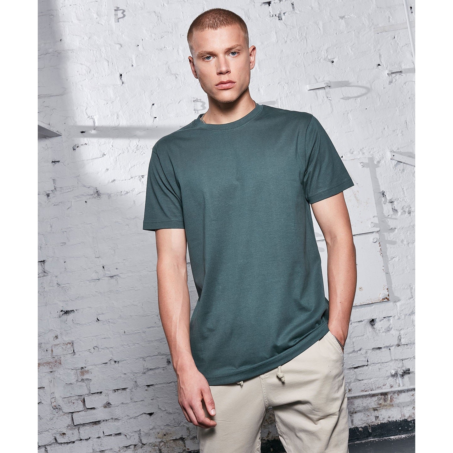 Build Your Brand Bottle Green T-Shirt Round Neck Soft Cotton Slim Fit S-5XL