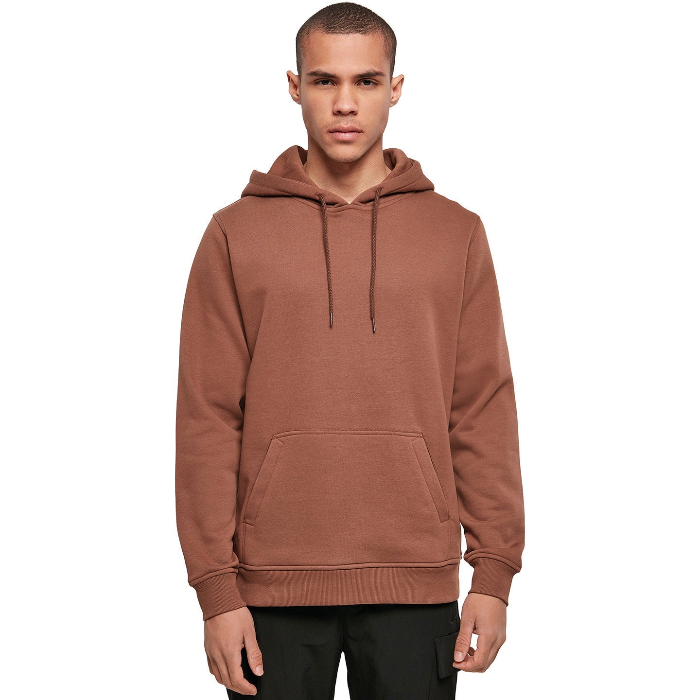 Build Your Brand Heavy Hoodie Bark Adjustable Hood Kangaroo Pocket FAMA