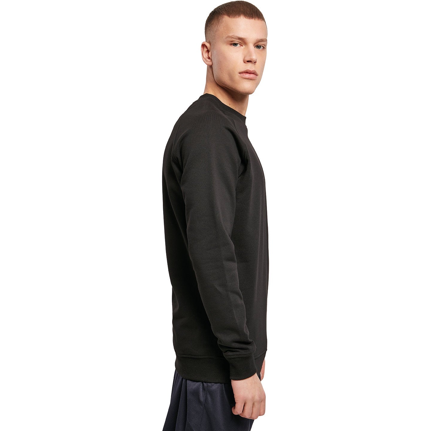 Build Your Brand Raglan Sweat Crew Neck Cotton Blend Regular Fit FAMA Certified