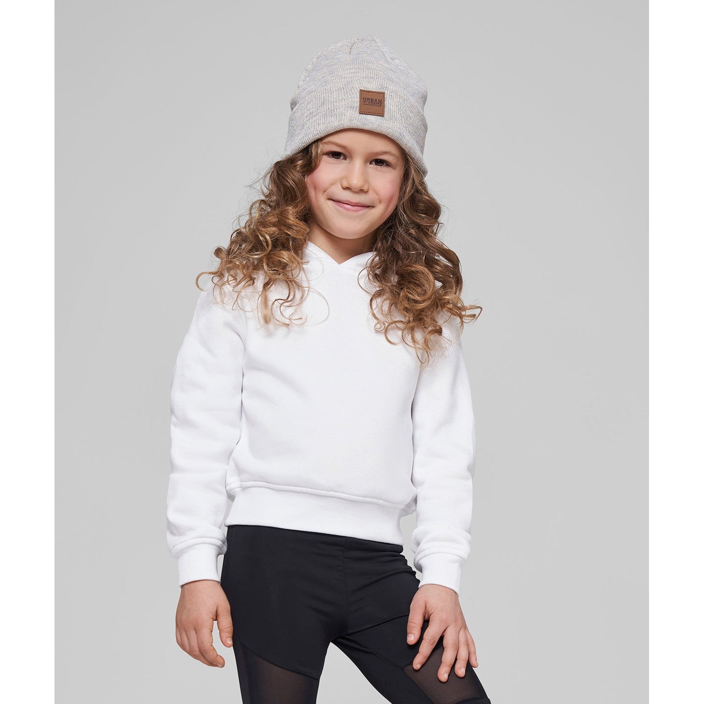 Build Your Brand Girls Cropped Sweat Hoodie FAMA Certified Cozy Casual Wear