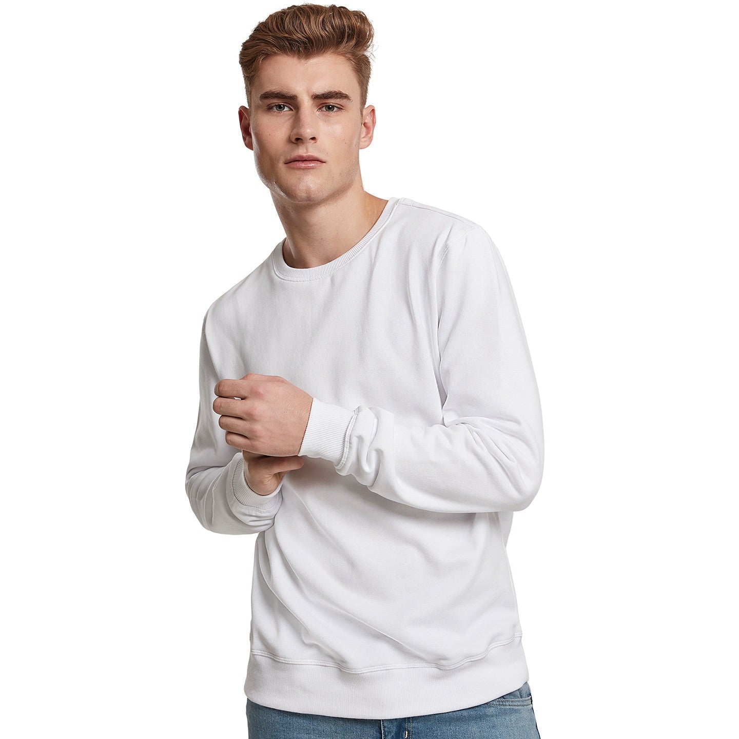 Build Your Brand Premium Crew Neck Hoody High Cotton Fleece S-2XL FAMA Certified
