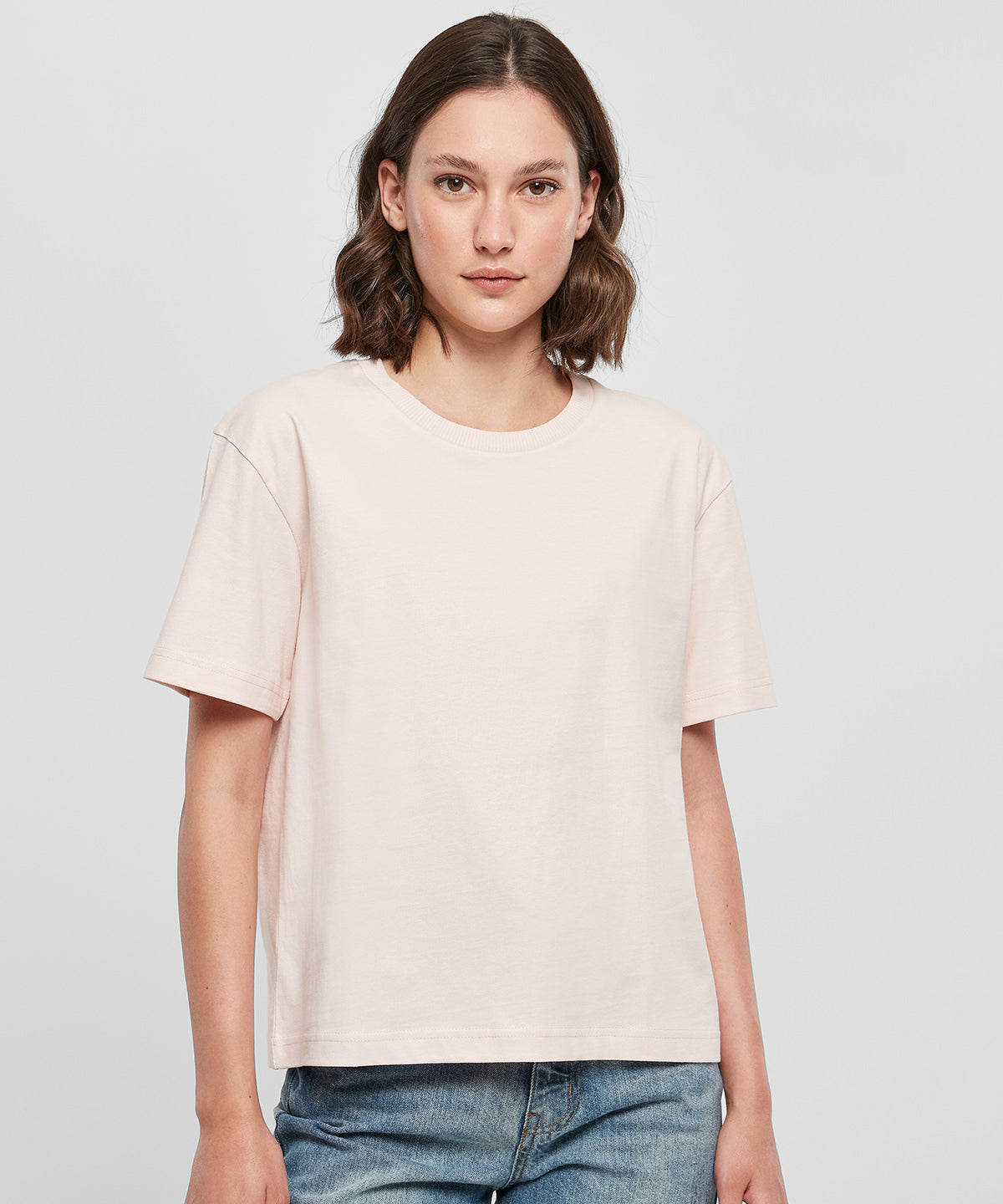 Build Your Brand Women's Oversized Everyday Tee 100% Cotton Pink Sizes XS-5XL