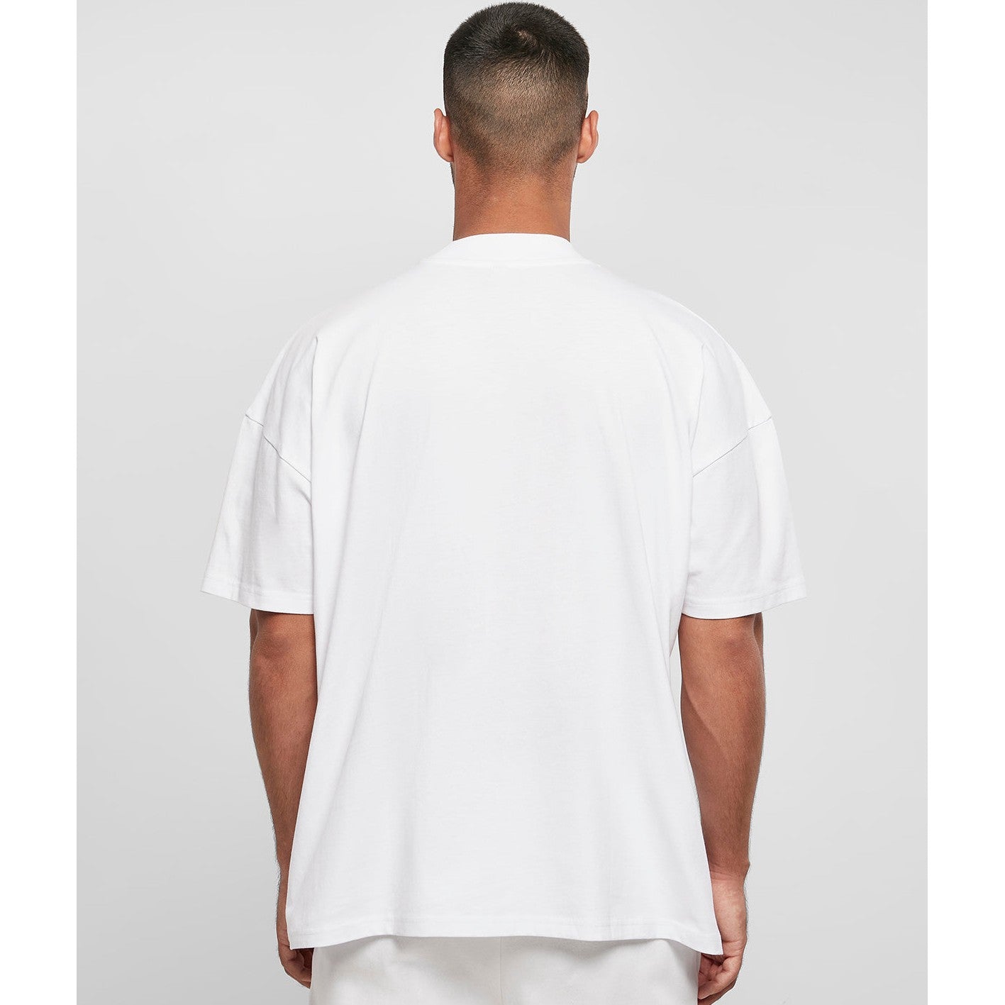 Build Your Brand Oversized Mock Neck Tee 100% Cotton High Neck Men's Shirt