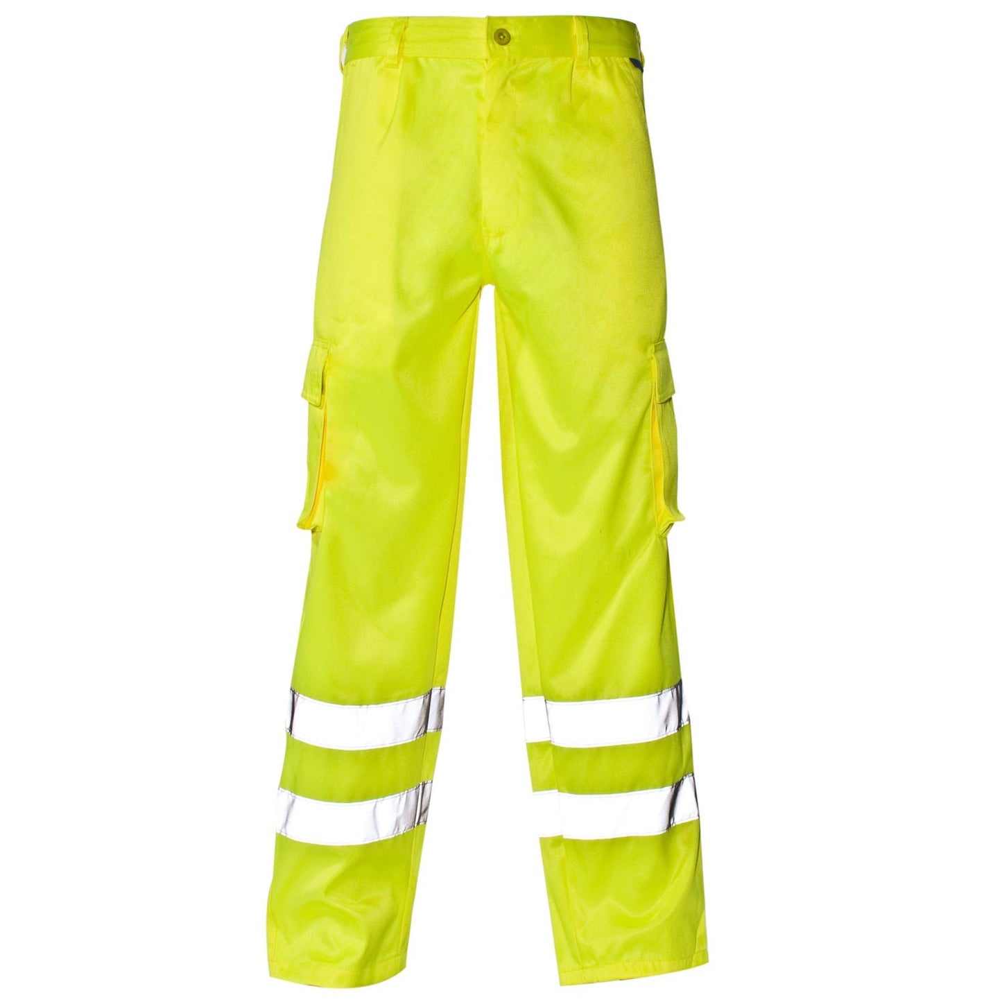 Supertouch Hi Vis Yellow Combat Trousers with Reflective Tape and Pockets