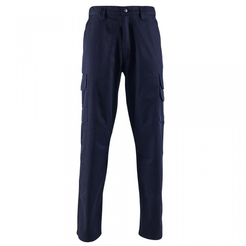Supertouch Navy Combat Trousers Long with Knee Pad Pockets and Thigh Pockets