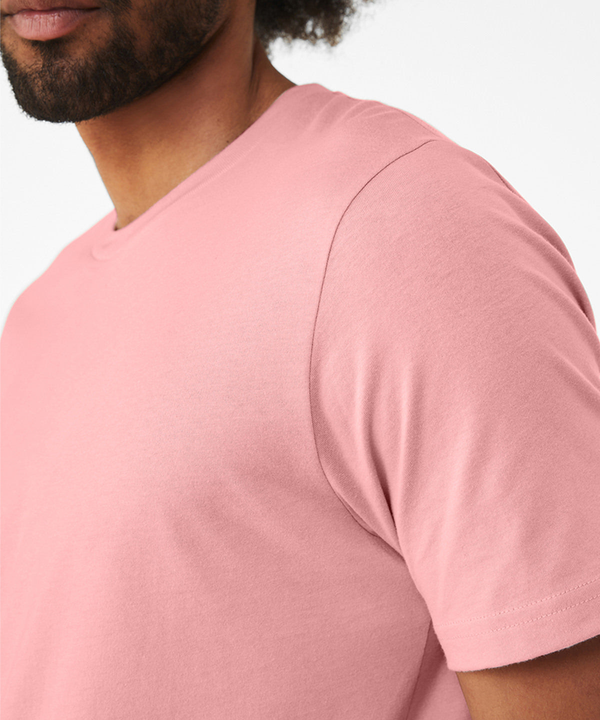 Bella Canvas Unisex Jersey Crew Neck T-Shirt Pink Combed Cotton Slim Fit