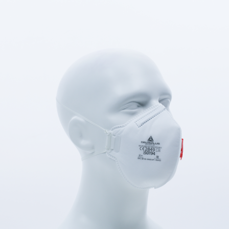 Delta Plus M1300VB Foldable Disposable Mask with Exhalation Valve, Steel Clip