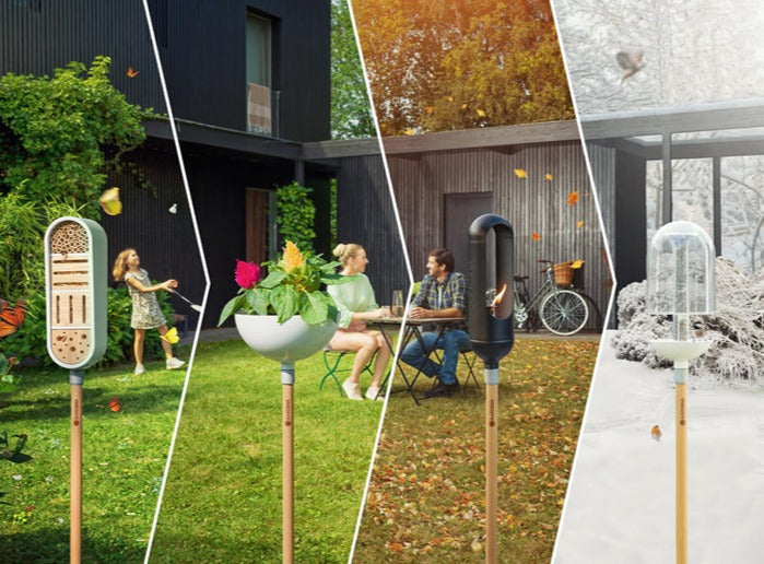Gardena ClickUp! Torch Fireplace with Stable Design and Wind Protection