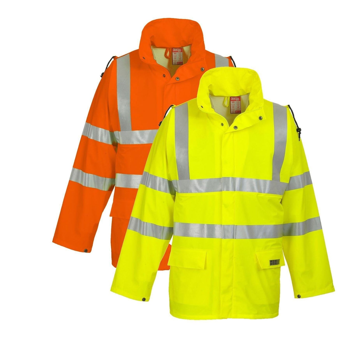 Portwest Sealtex Flame Hi Vis Waterproof Jacket with Reflective Tape and Hood