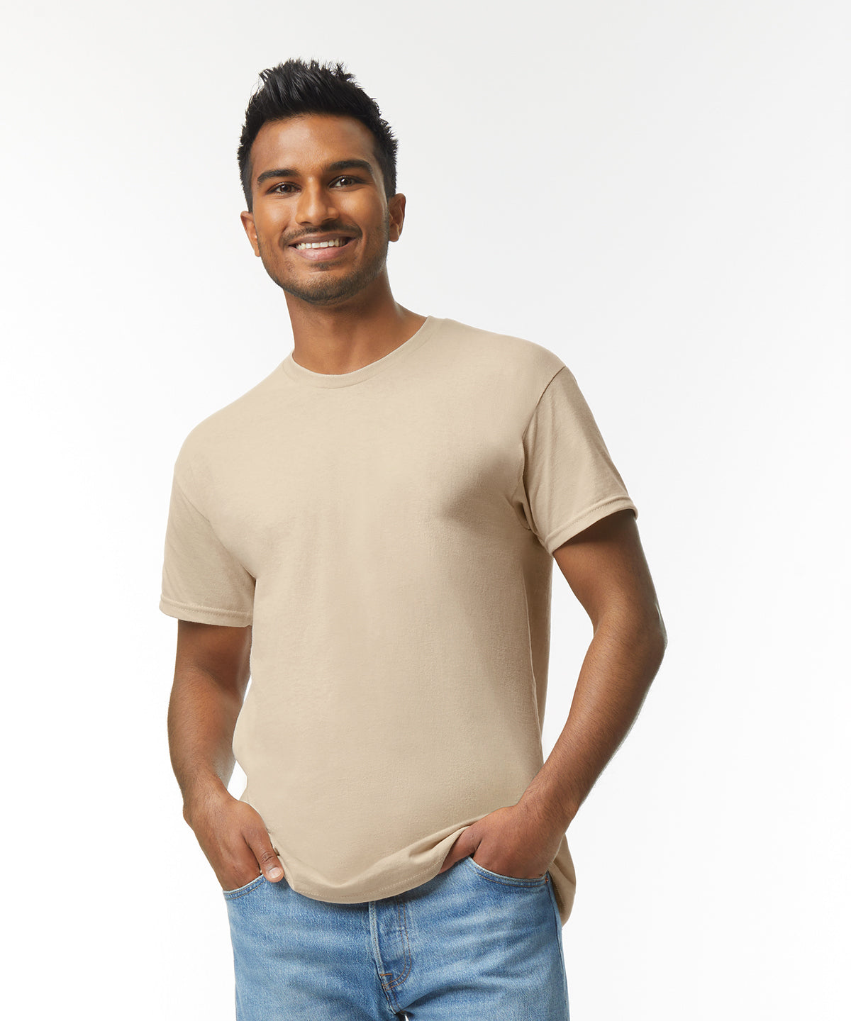 Gildan Heavy Cotton Adult T-Shirt Sand 100% Cotton Pre-Shrunk Soft Tee