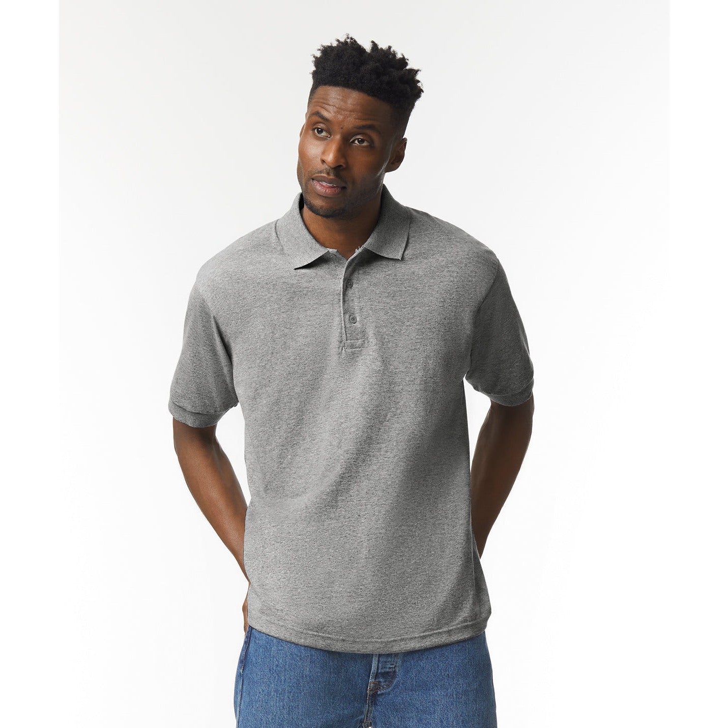 Gildan Dryblend Jersey Knit Polo Shirt Moisture-Wicking Soft Cotton Blend